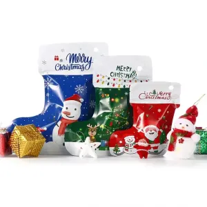 Christmas plastic stocking candy /cookie Bags