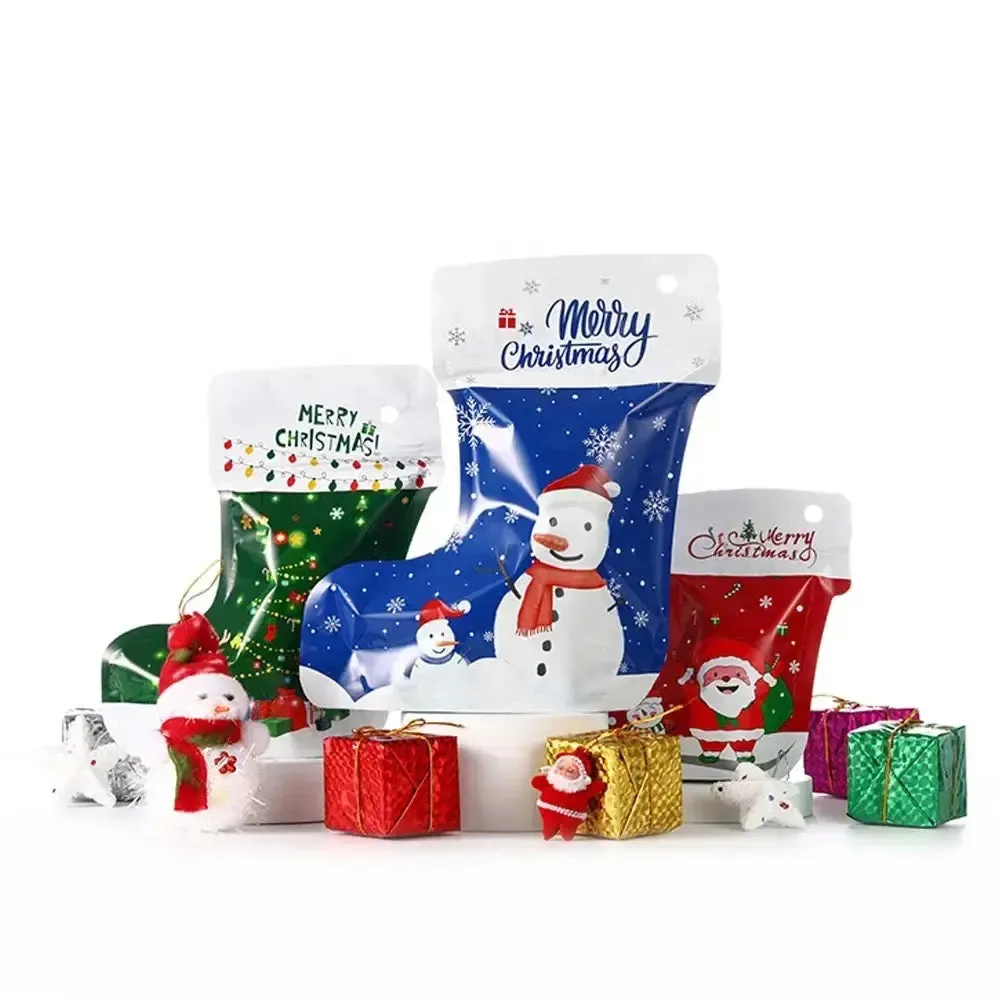 Christmas plastic stocking candy /cookie Bags