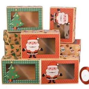 Christmas Red  Cookie Gift Bakery Box x 12 pcs