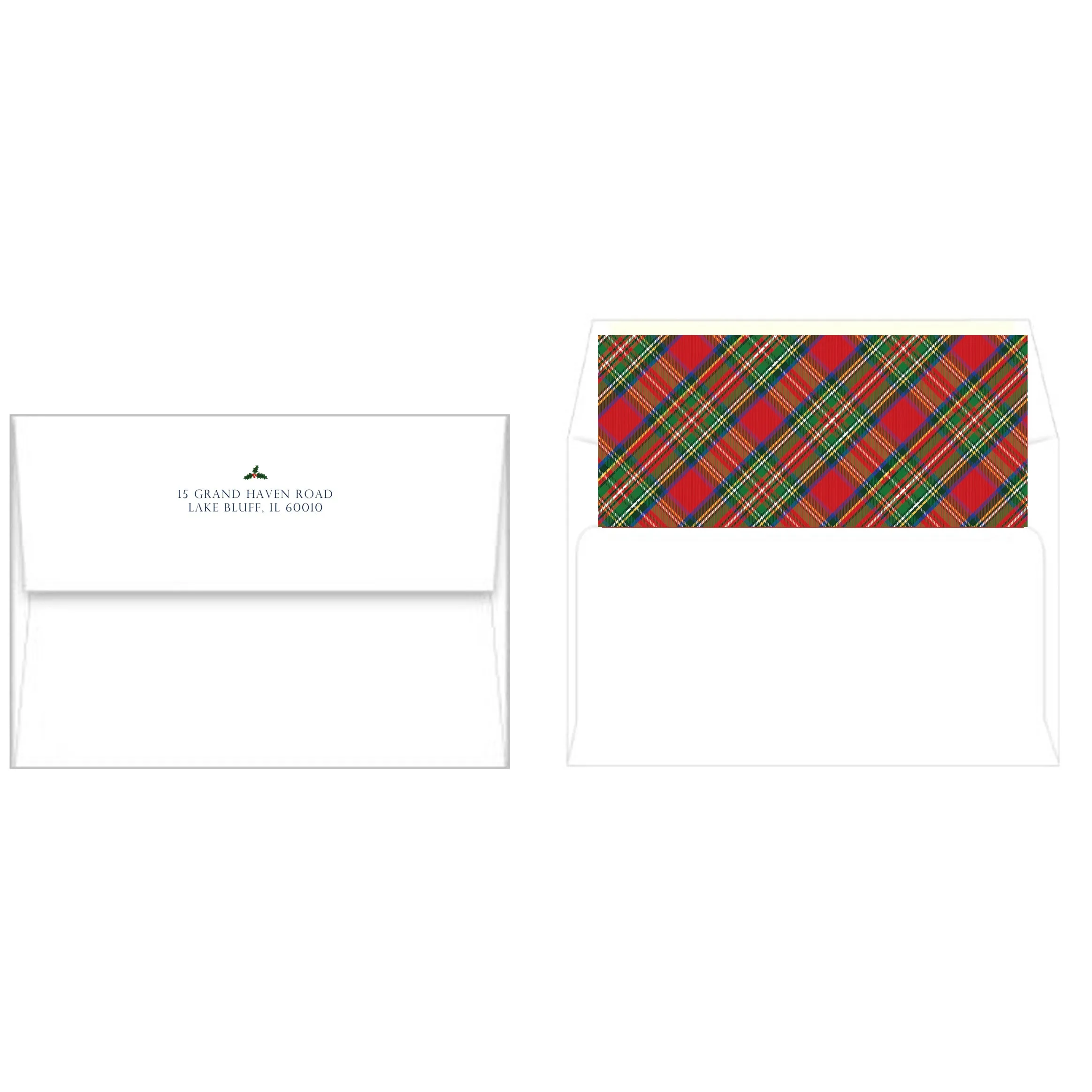 Christmas Red Tartan Plaid Holiday Photo Card