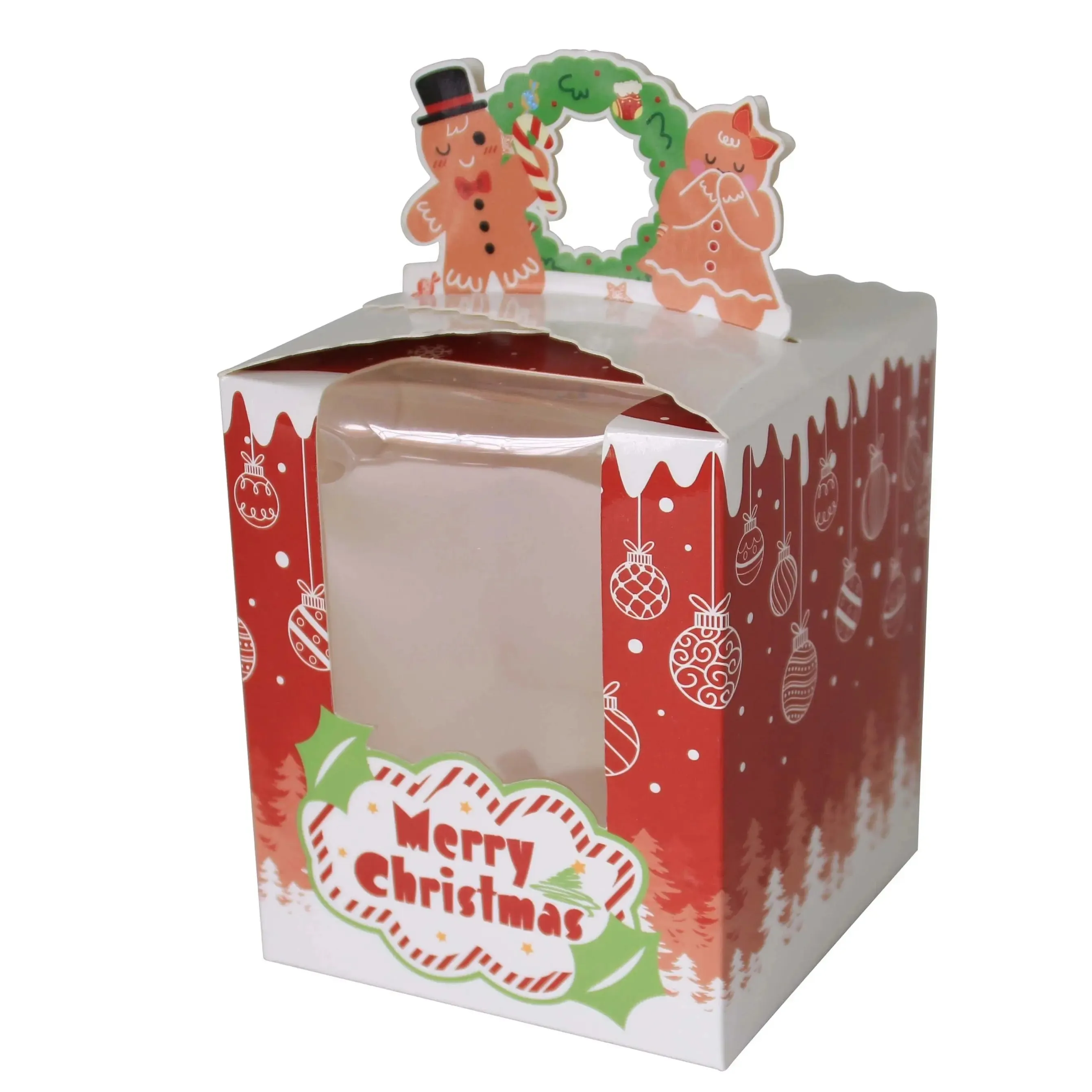 Christmas Red with clear window cookie Box x 12 pcs