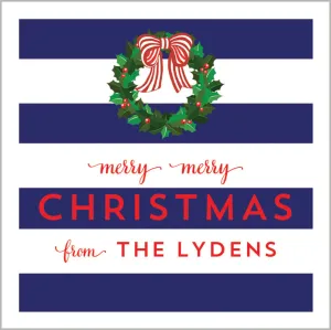 Christmas Rugby Stripe Gift Stickers | Set of 24