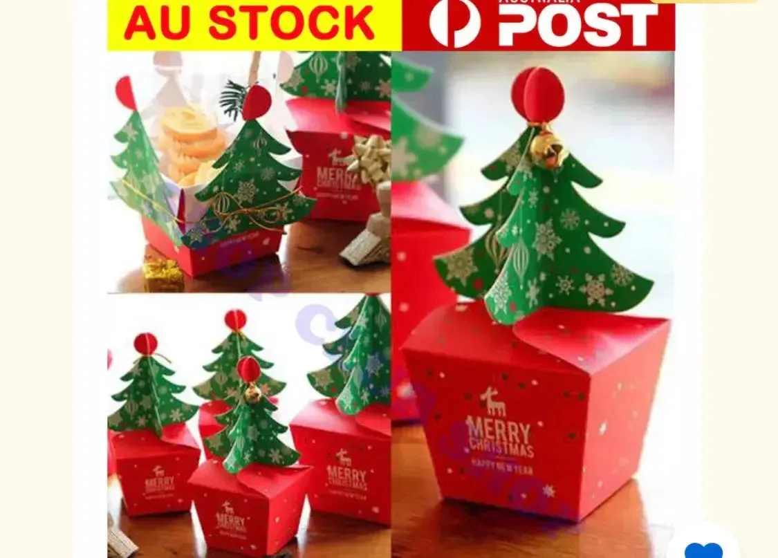 Christmas Tree Favour Gift Candy Bags Bakery Boxes large 25 cm x 50 pcs (large)