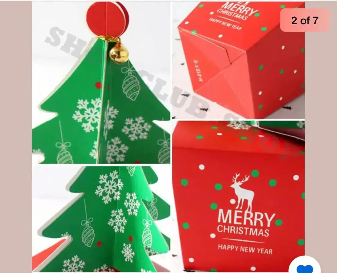 Christmas Tree Favour Gift Candy Bags Bakery Boxes large 25 cm x 50 pcs (large)