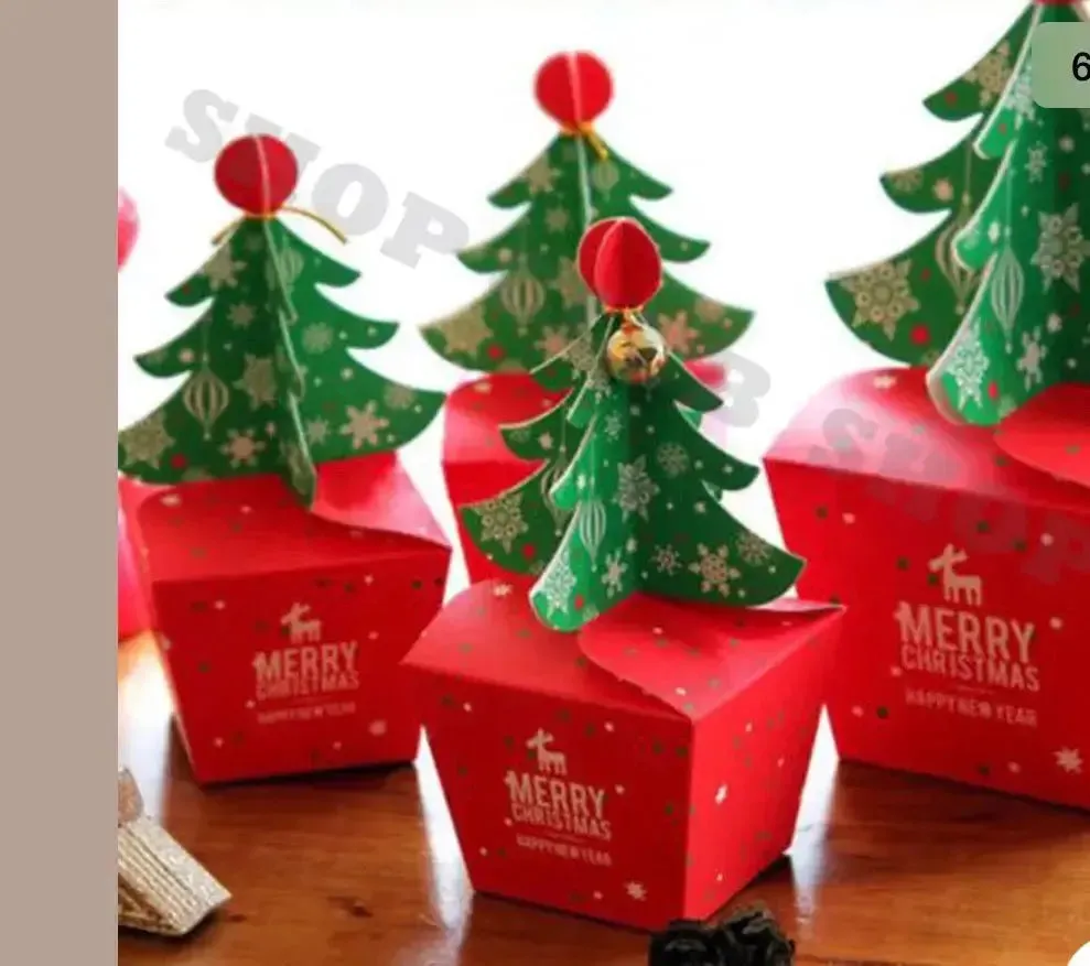 Christmas Tree Favour Gift Candy Bags Bakery Boxes large 25 cm x 50 pcs (large)