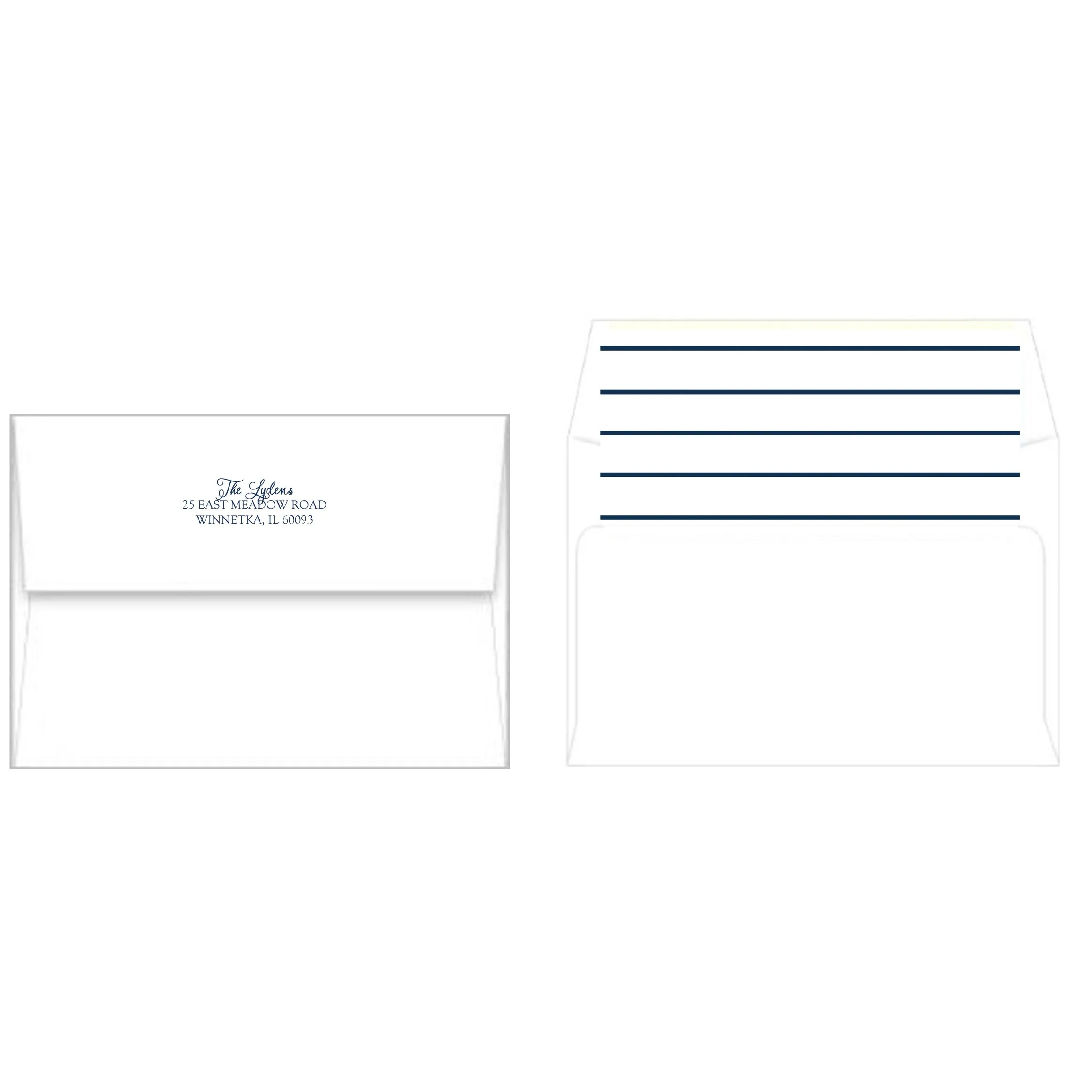 Classic Navy Blue Stripe Holiday Photo Card