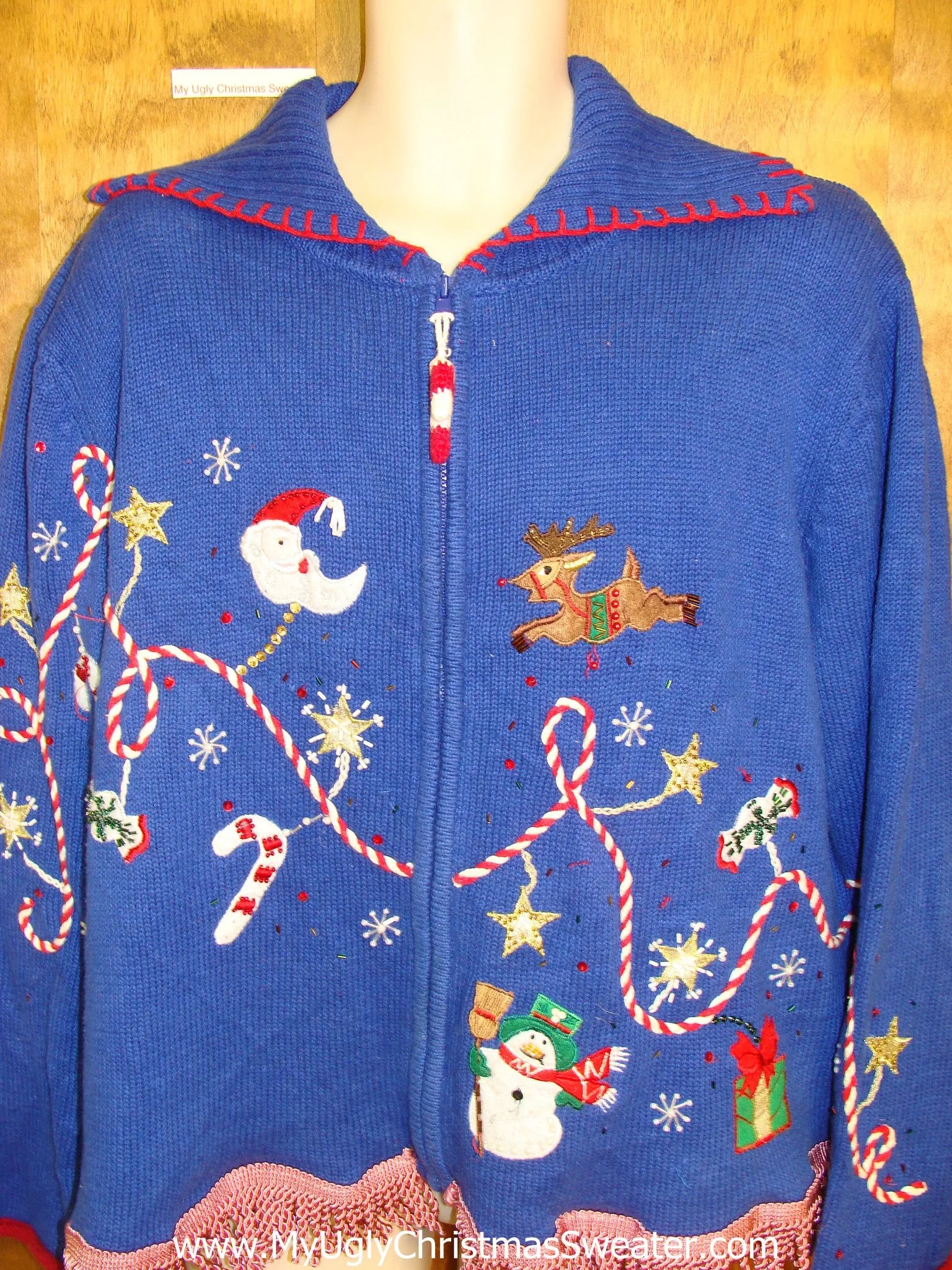 Crazy Flying Reindeer Ugly Christmas Sweater