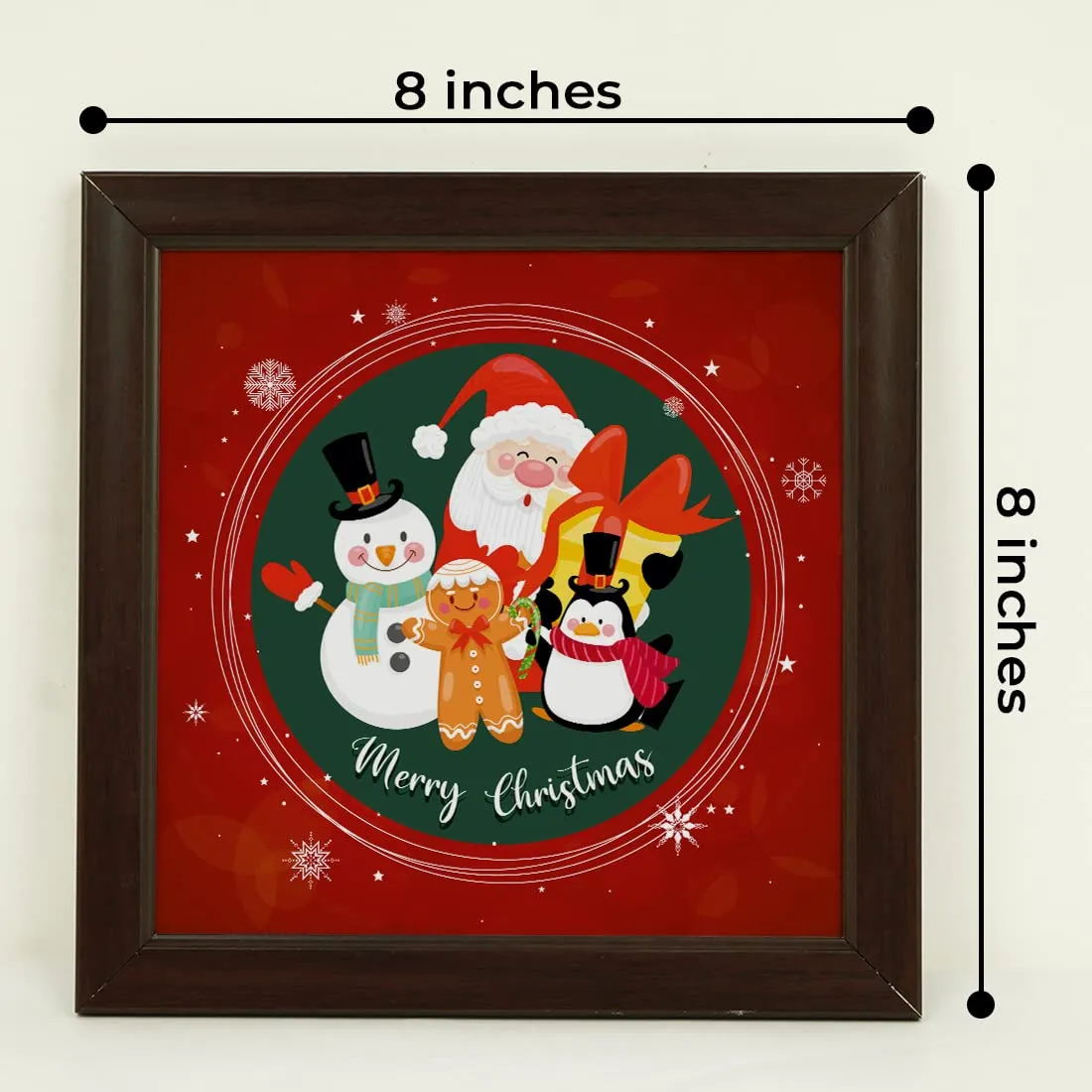 Crazyify Merry Christmas Christmas Photo Frame | Christmas Gift For Friends/Family/Relatives| Merry Christmas Gift/Gift For Brother/Mom/Dad | Christmas Photo Frame (8X8 Inches)