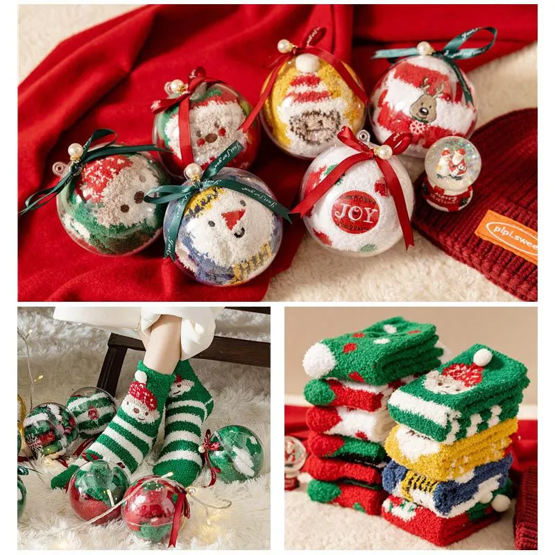 Creative Round Balls Gift Box With Christmas Socks