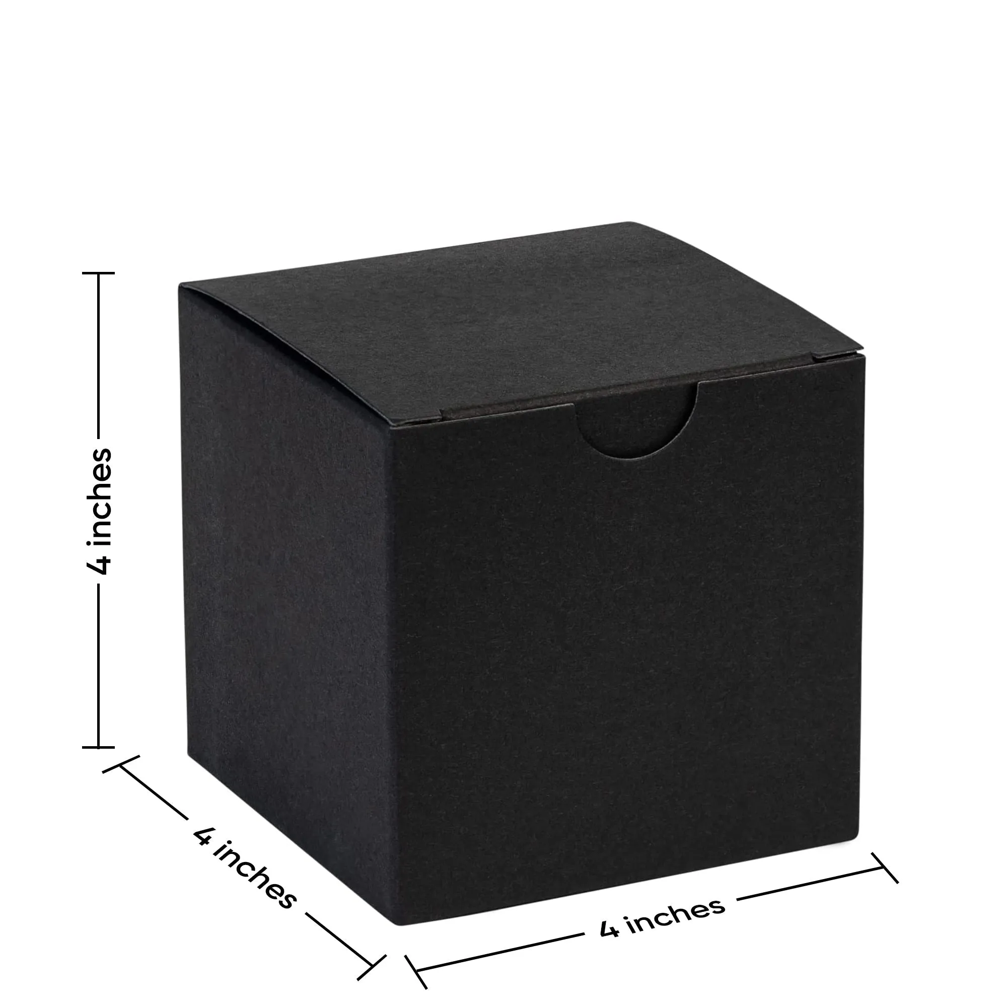 Cube Black Gift Tuck Top Boxes 36 Pack 4x4x4