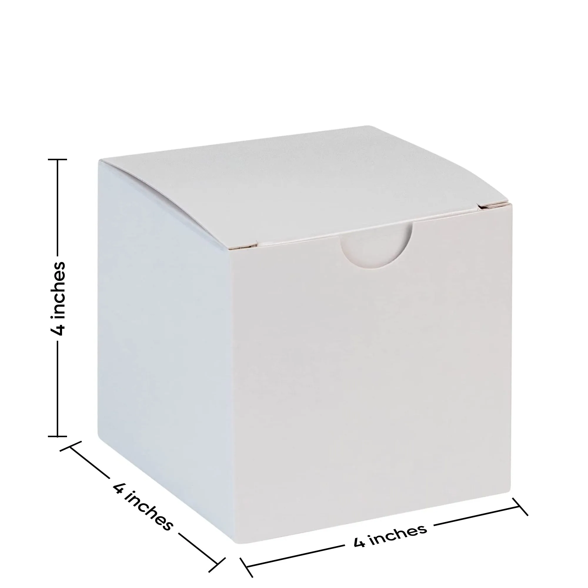 Cube White Gift Tuck Top Boxes 36 Pack 4x4x4