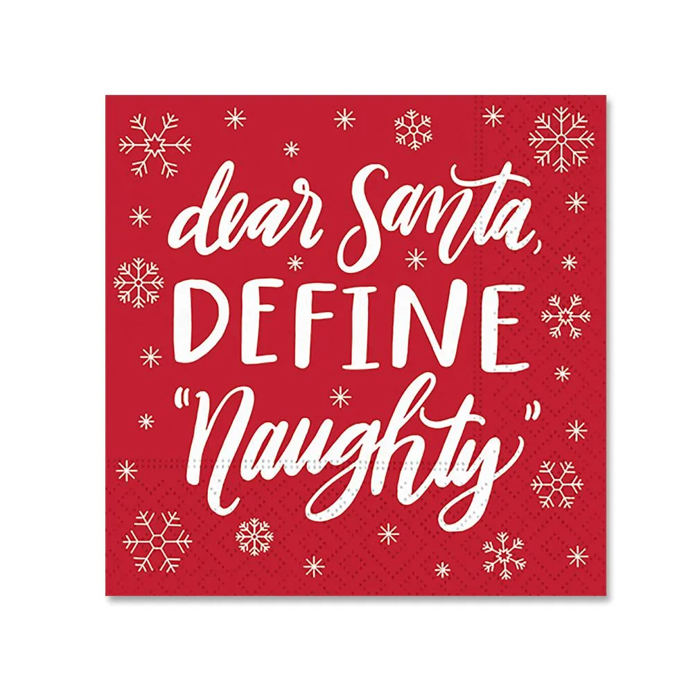 Dear Santa Define Naughty Funny Cocktail Napkins