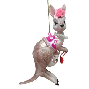 December Diamonds Party At The North Pole Ms Kangaroo With Baby Ornament