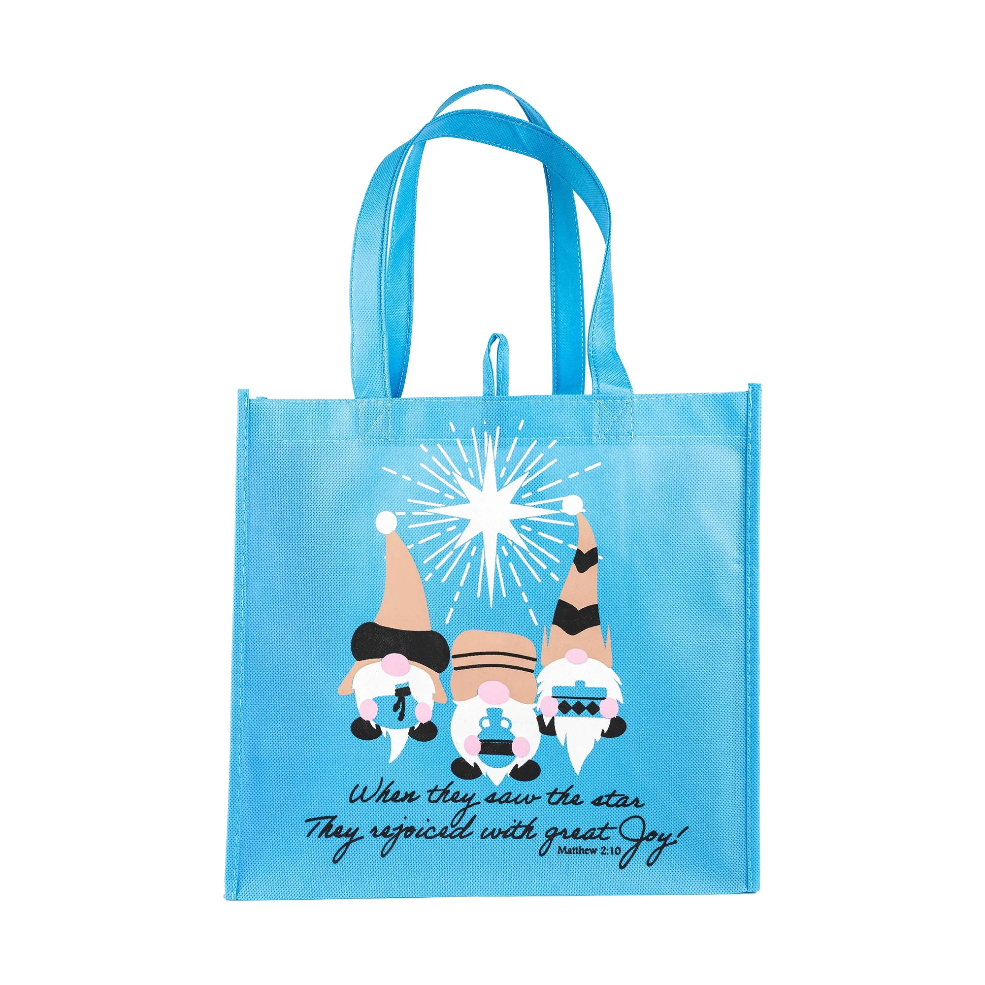 Eco Tote: Christmas-Blue-3 Wise Gnomes