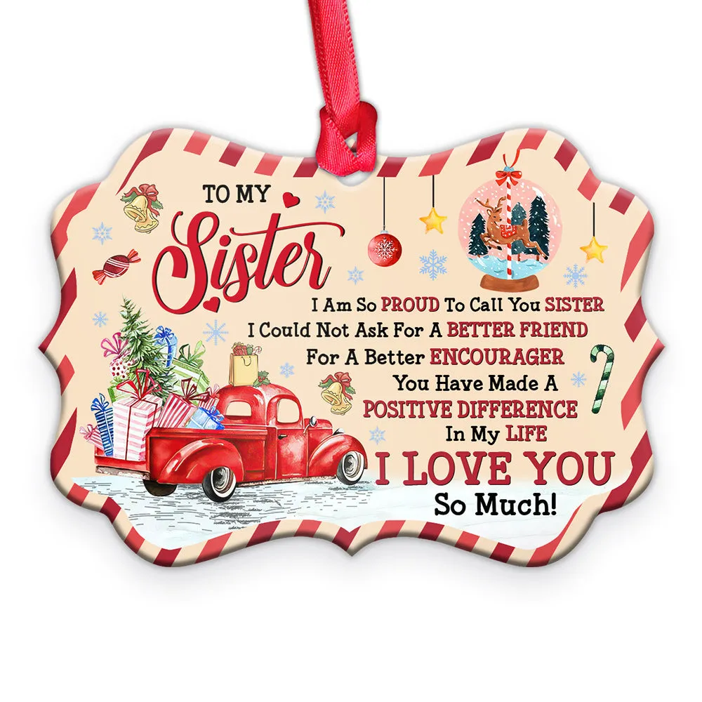 Family Christmas Gift To My Sister Ornament - Christmas Ornament - Ciaocustom