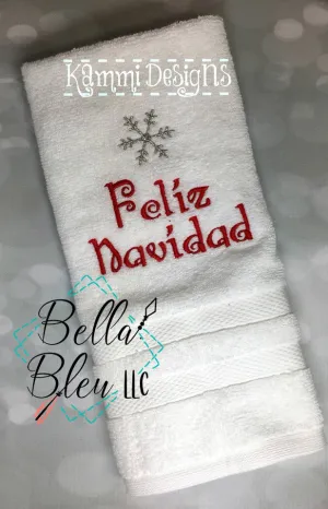 Feliz Navidad Holiday Snowflake Machine Embroidery design