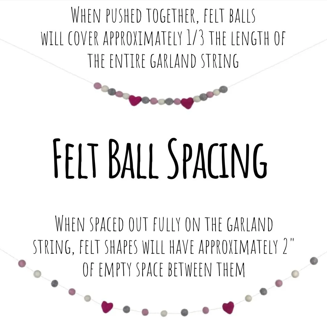 Felt Ball Garland- Winter- Blues, Gray, White