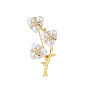 Freshwater Pearls Blossom Brooch