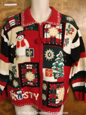 FROSTY 80s Colorful Ugly Christmas Sweater