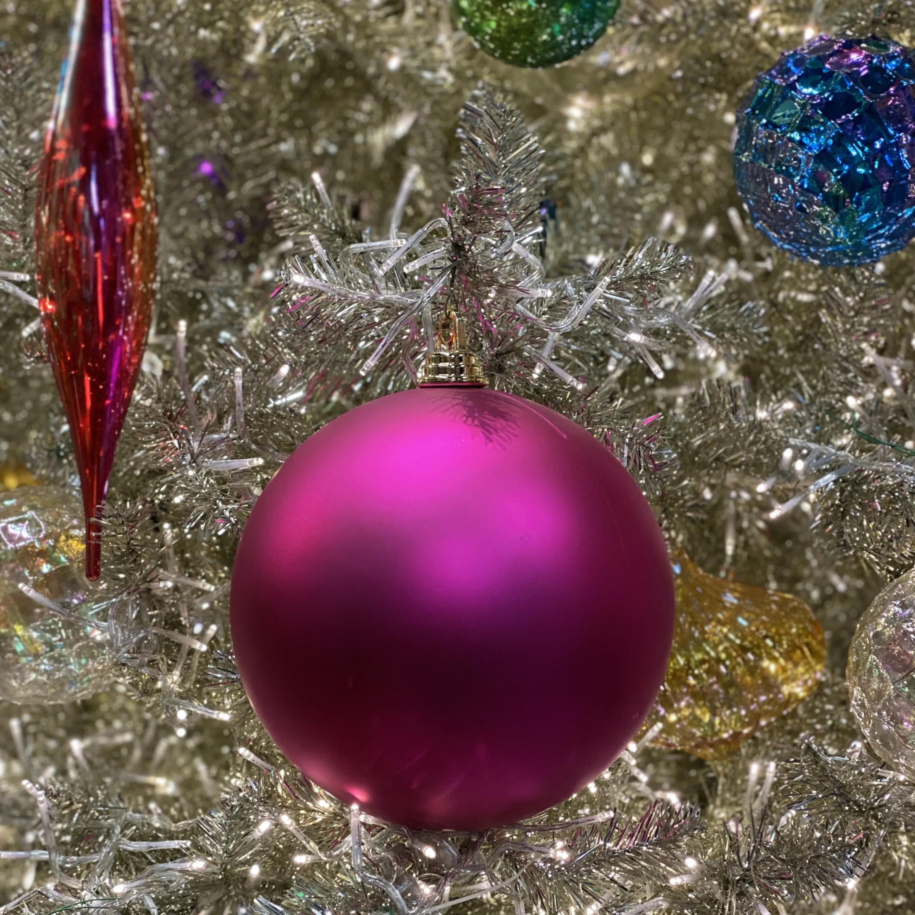 Fuchsia Matte Ball Ornament, 6"