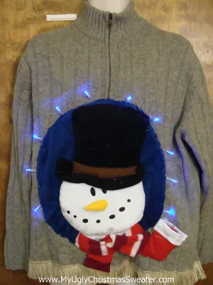 Funny 3D Mens Ugly Christmas Sweater with Lights