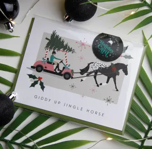 Giddy Up Jingle Horse Christmas Card