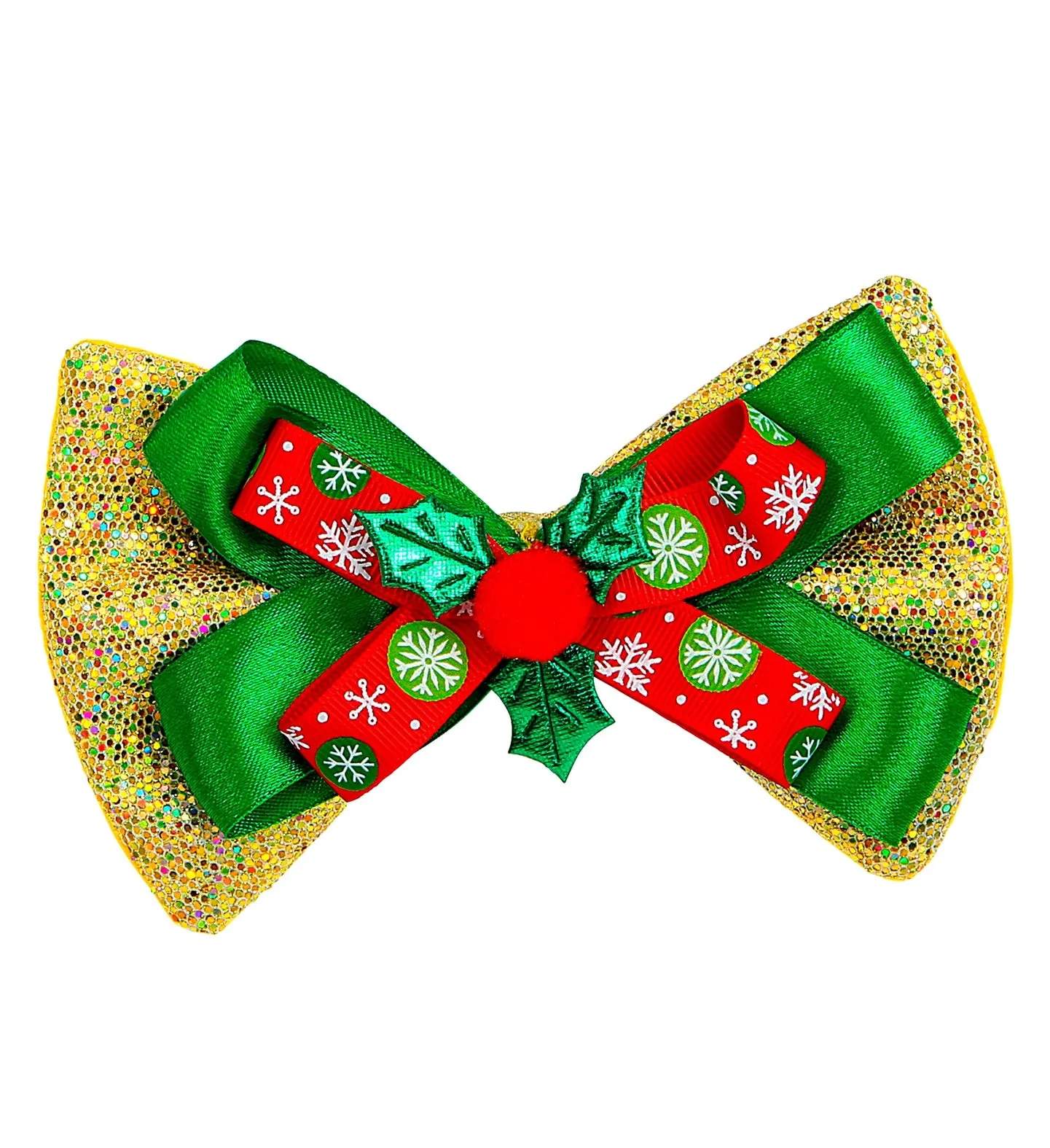 Gold Glitter Christmas Bowtie