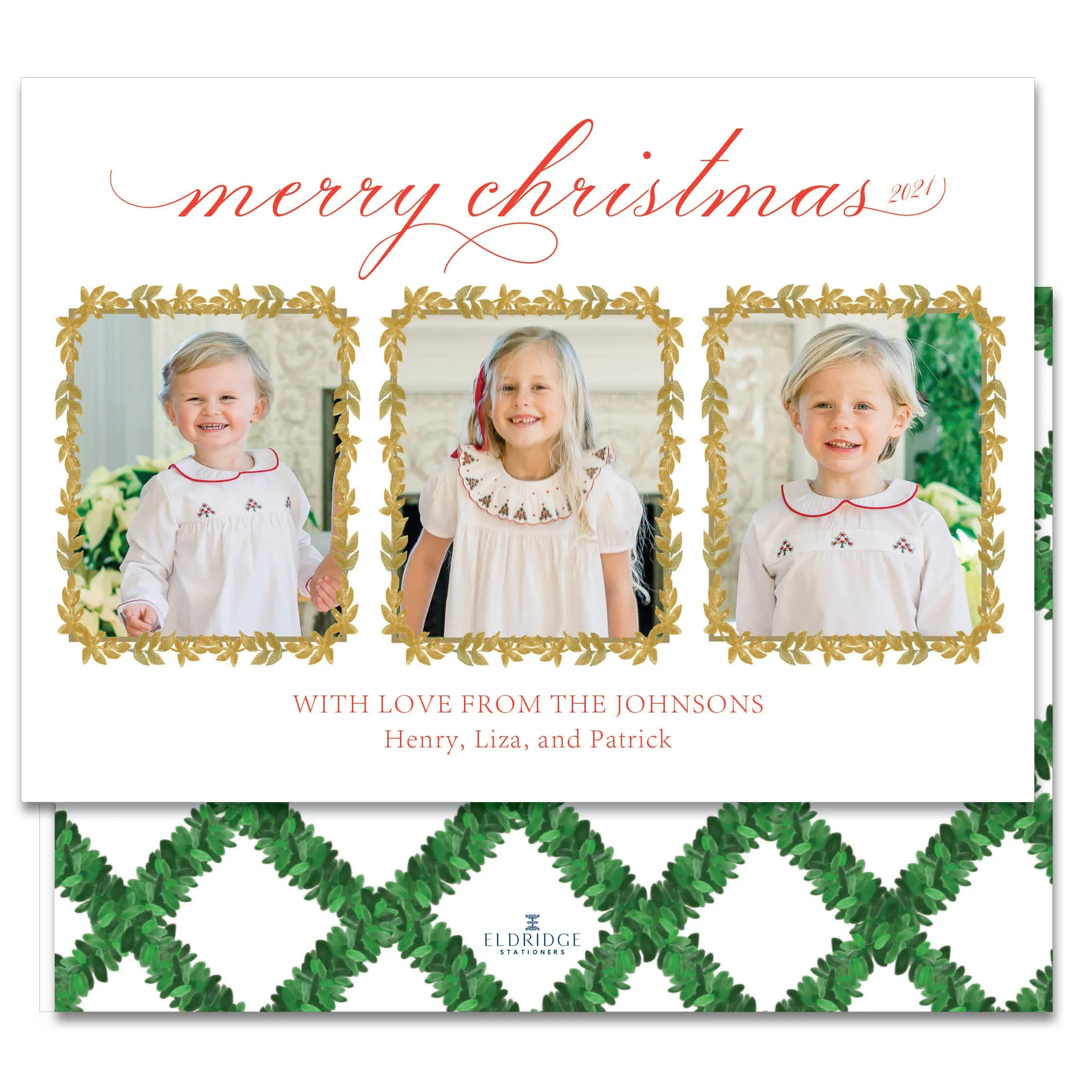 Gold Leaf Horizontal Holiday Card