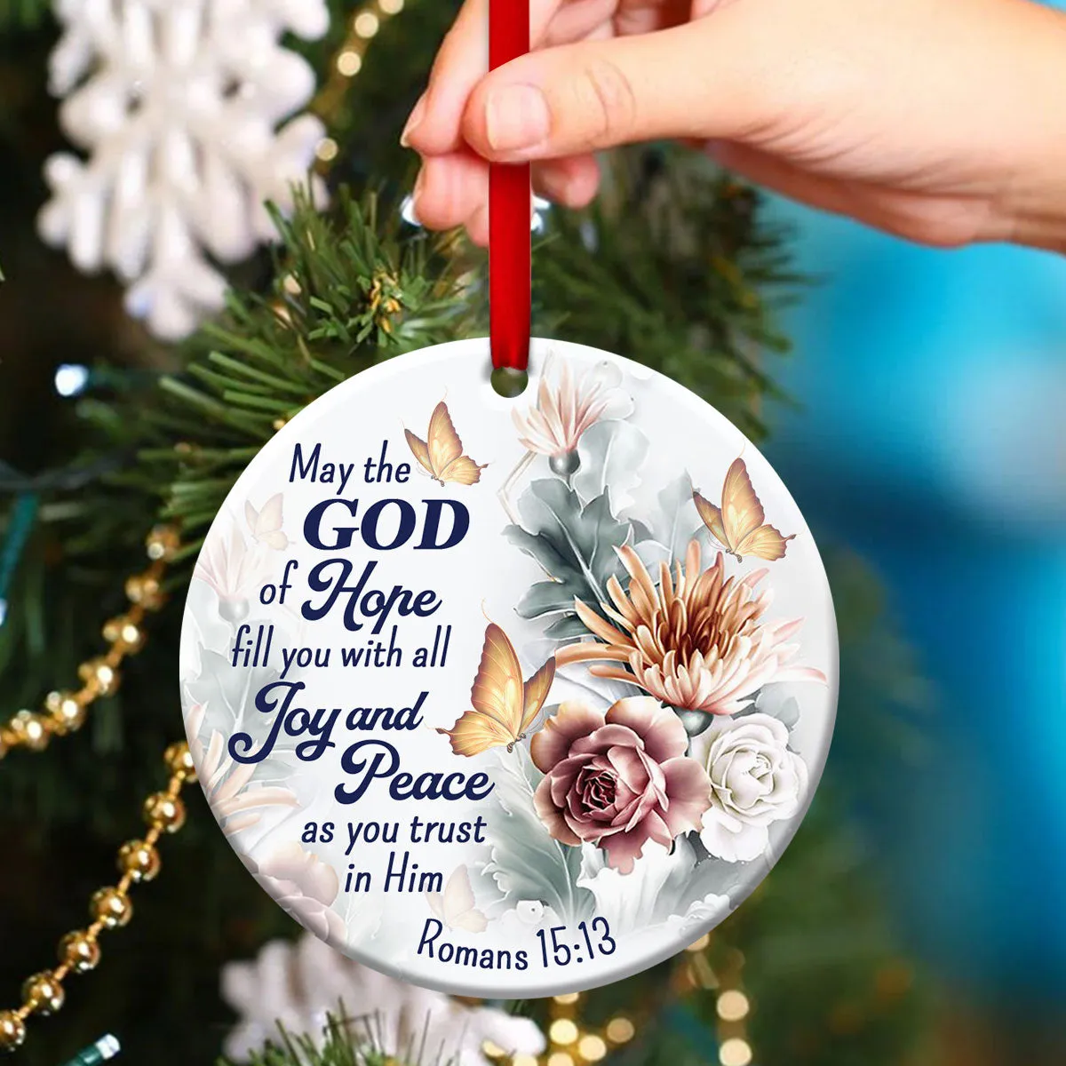 Have Faith In God - Beautiful Christian Ceramic Circle Ornament - Christmas Decor - Funny Ornament