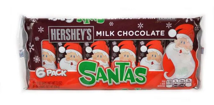 Hershey's Milk Chocolate Santa 6 Pack