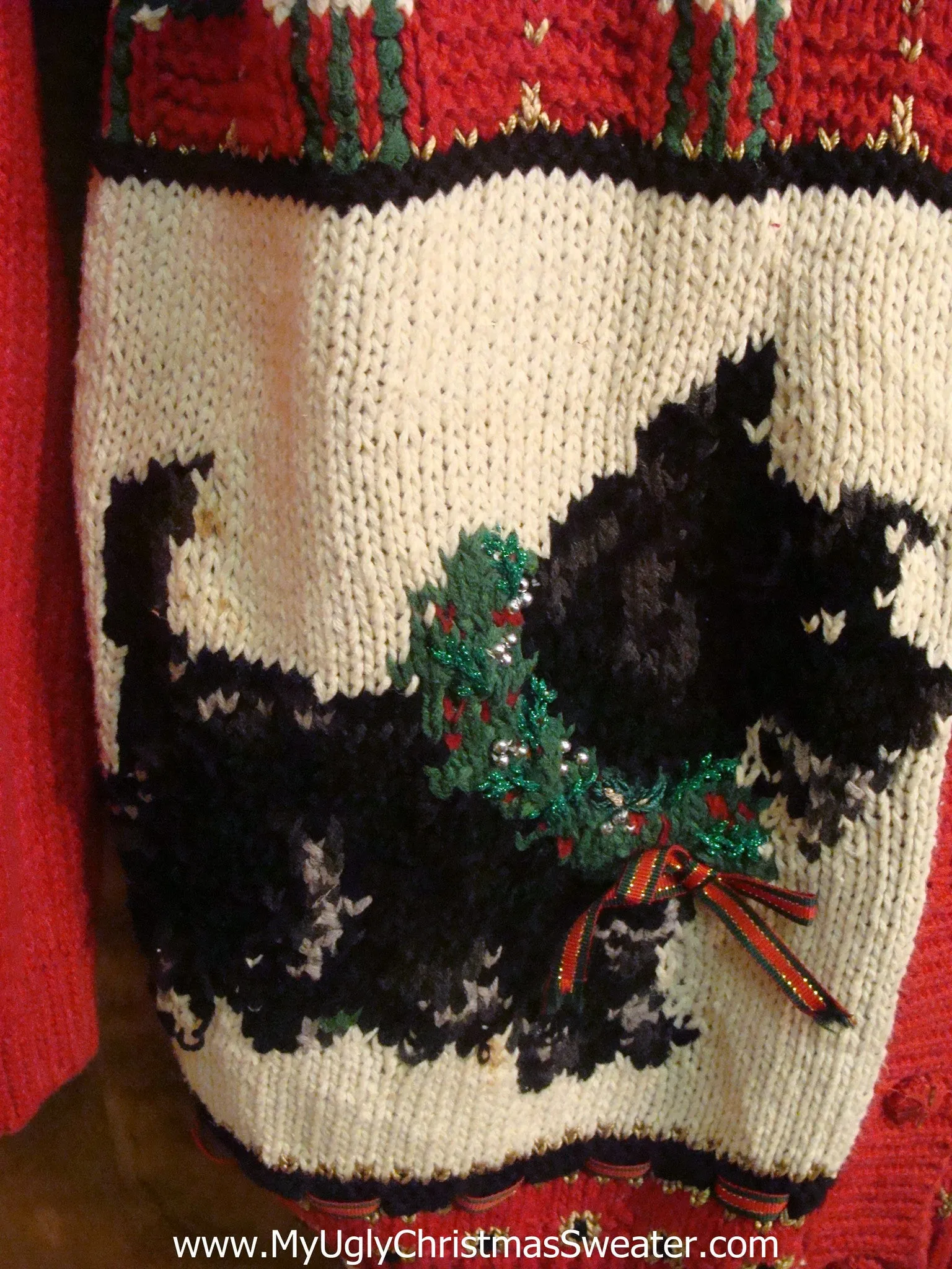 Festive Scottie Dog Novelty Christmas Sweater - Humorous Holiday Apparel