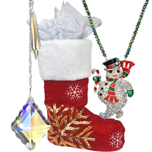 Holly Jolly 7pc Holiday Treasure Bag (Sterling Silvertone)