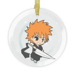 Ichigo Christmas Ornament - Exquisite Glass Decoration with Golden Ribbon