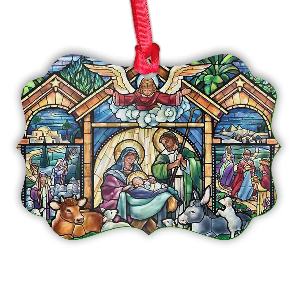 Jesus Nativity Glass Style Ornament - Christmas Ornament - Ciaocustom