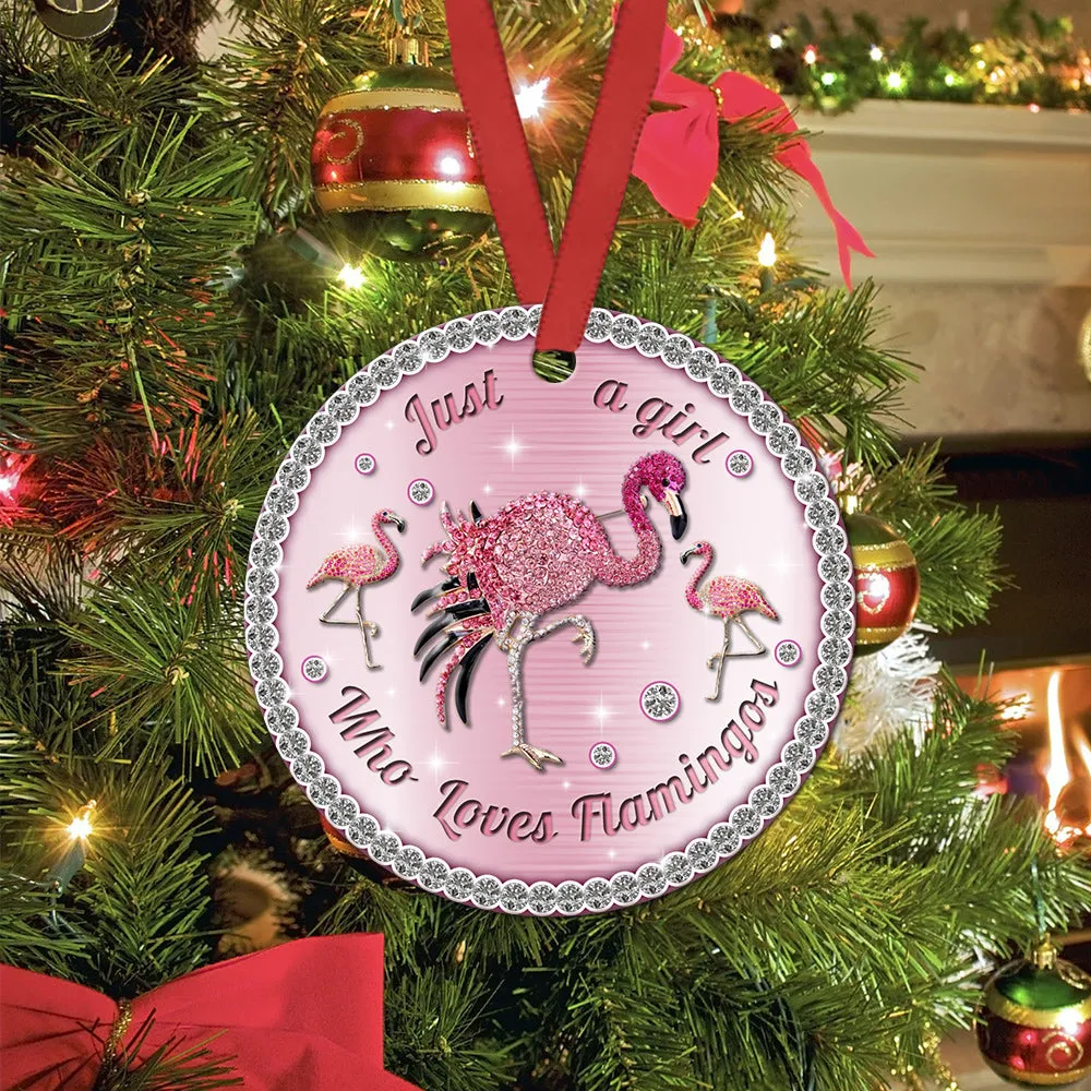 Jewelry Flamingo Girls Love Flamingos Circle Ornament - Christmas Ornament - Ciaocustom