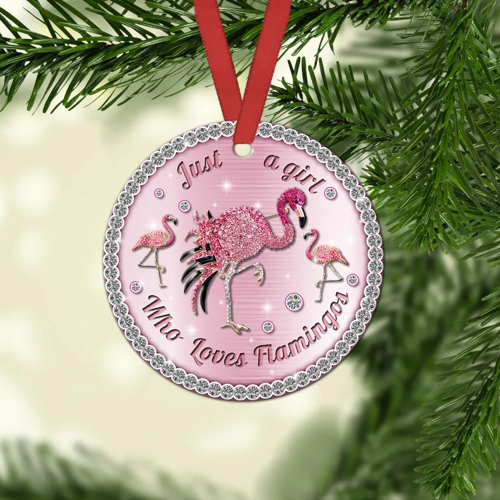 Jewelry Flamingo Girls Love Flamingos Circle Ornament - Christmas Ornament - Ciaocustom