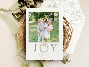 Joy Wreath - Letterpress Holiday Cards