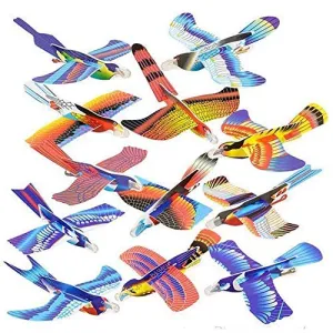 Kicko 7 Inch Foam Bird Glider Kite for Kids - 24 Pieces Flying Colorful Paragliding