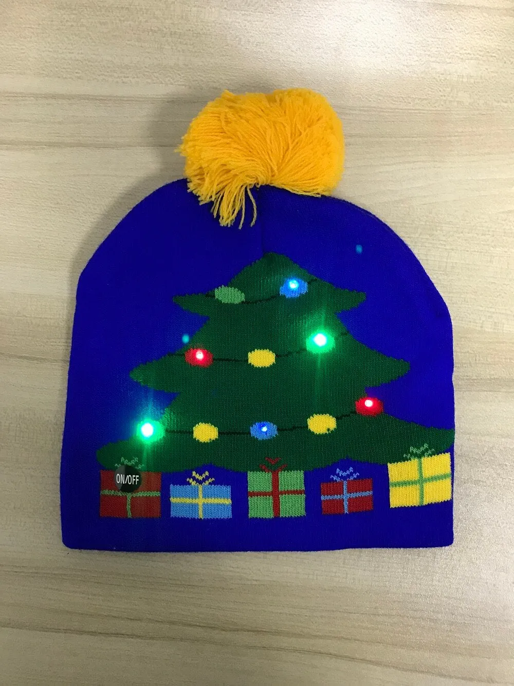 LED Knitted Christmas Hat Beanie Light Up Illuminate Warm Hat For Kids Adults New Year Christmas Decor