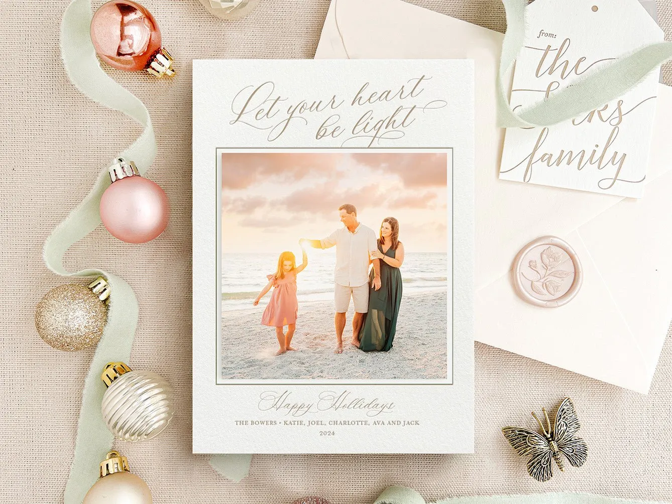 Let Your Heart Be Light - Letterpress Holiday Cards