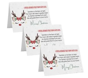 Magic Reindeer Food Gift Tags, Christmas Party Supplies, Kids Holiday Favors, Red and White Bag Labels, 16 Count