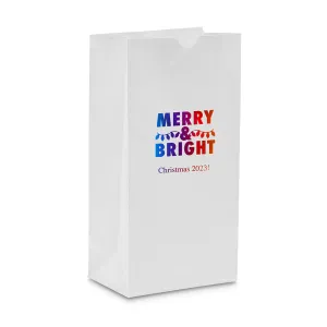 MERRY & BRIGHT BLOCK BOTTOM GUSSET PAPER GOODIE BAGS