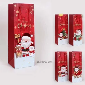 Merry Christmas Santa Friends Wine Gift Bag 2284 (12 units)