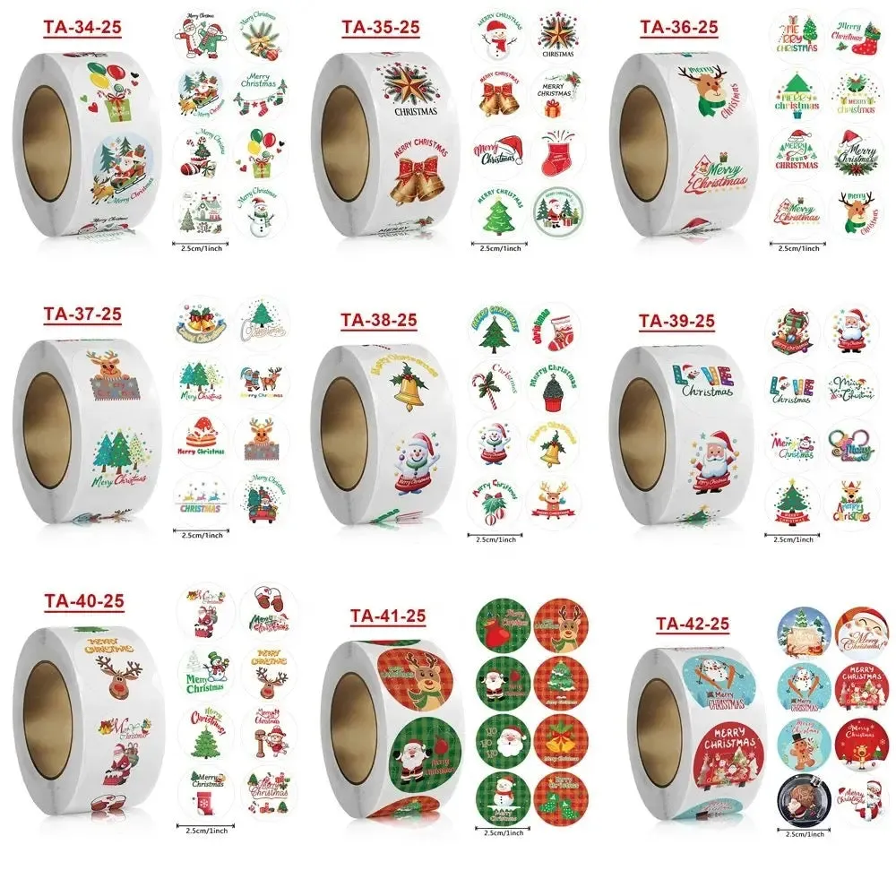 Merry Christmas stickers 50 pcs seal labels roll party stickers