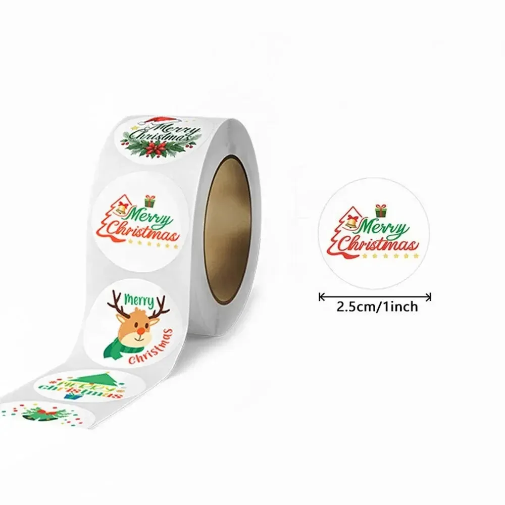 Merry Christmas stickers 50 pcs seal labels roll party stickers