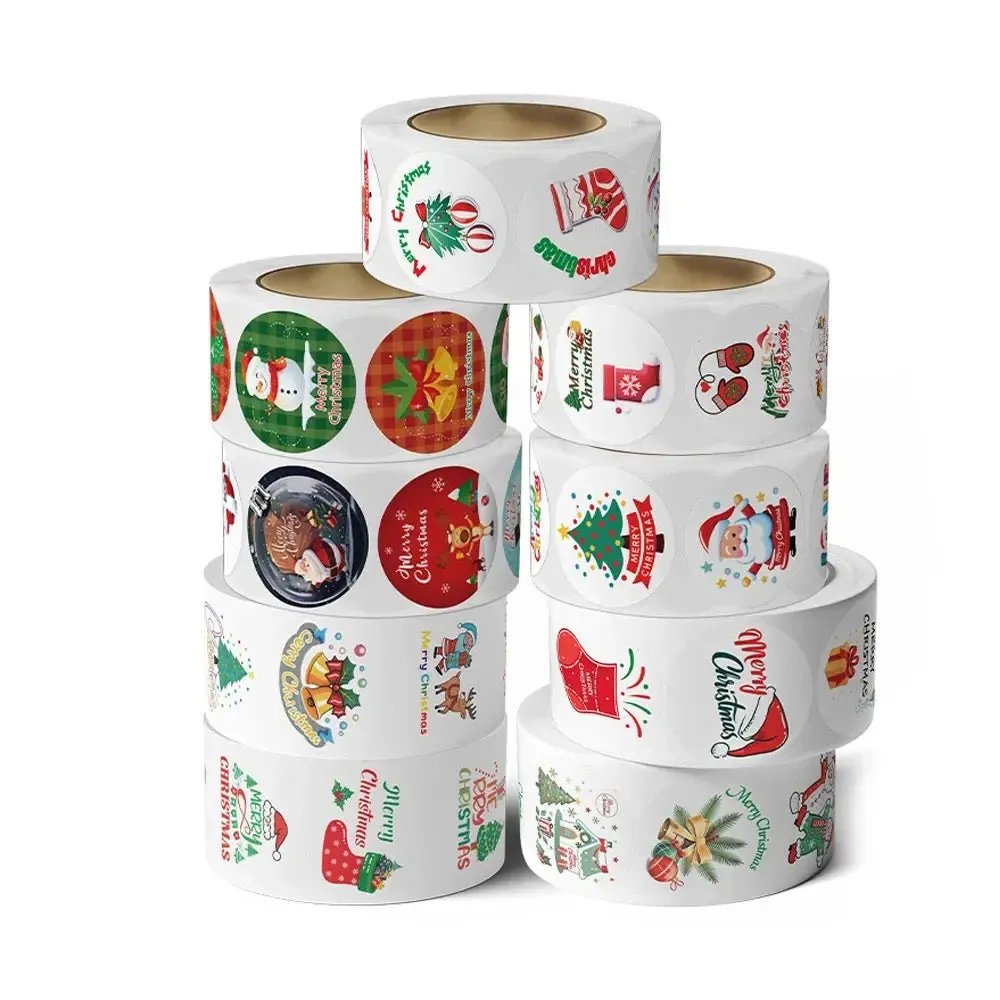 Merry Christmas stickers 50 pcs seal labels roll party stickers