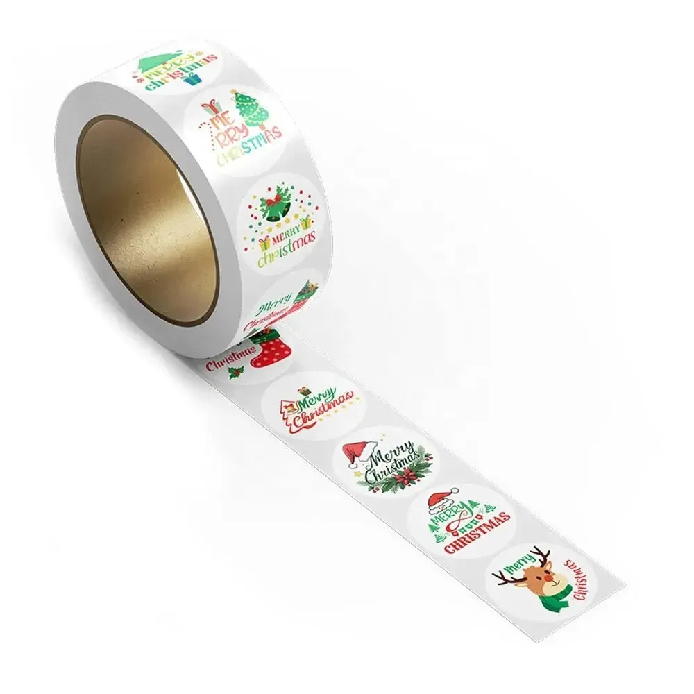 Merry Christmas stickers 50 pcs seal labels roll party stickers