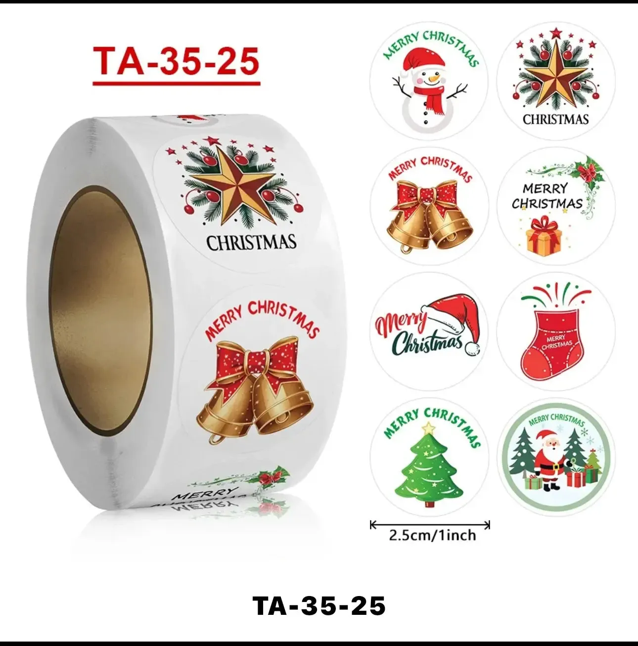 Merry Christmas stickers 50pcs seal labels roll party stickers