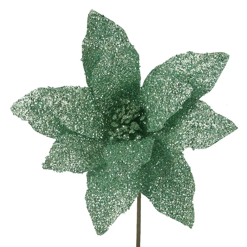 Mint Glitter Finish Poinsettia (30cm)