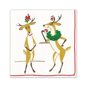 Mistletoe Meets Toddy Funny Paper Cocktail Napkins